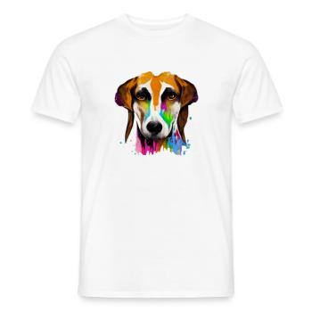 American Foxhound Design in Farbe - Männer T-Shirt - Weiß - Vorne - AI Model Male 178 dark (178cm)