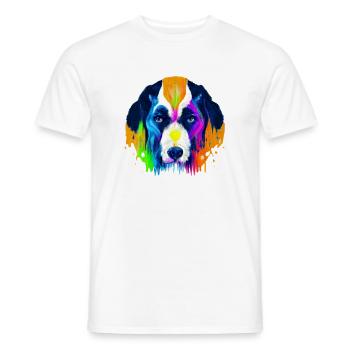 Bernese Mountain Dog Design in Color - Men's T-Shirt - white - Front - AI Model Male 178 dark (178cm)