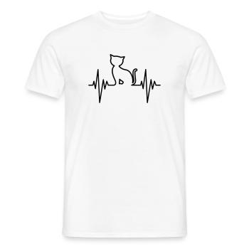 Cat Pulse - Men's T-Shirt - white - Front - AI Model Male 178 dark (178cm)