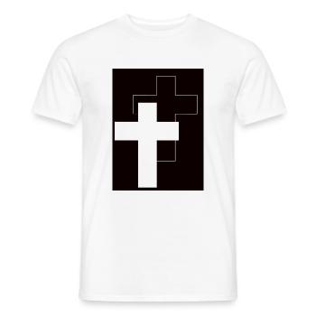Jesus Cross - Black & White - Men's T-Shirt - white - Front - AI Model Male 178 dark (178cm)