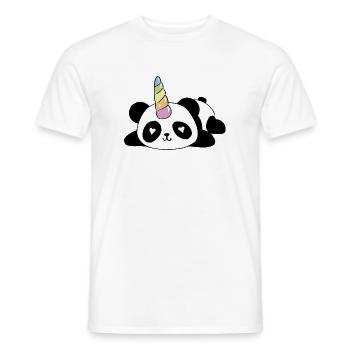 Pandacorn, Panda, Einhorn, Unicorn, Einhörner - Männer T-Shirt - Weiß - Vorne - AI Model Male 178 dark (178cm)