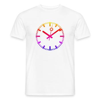 UHR - BAHNHOFSUHR - TICKTACK - CLOCK - ZEITANZEIGE - Männer T-Shirt - Weiß - Vorne - AI Model Male 178 dark (178cm)