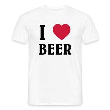 I Love Beer - Men's T-Shirt - white - Front - AI Model Male 178 dark (178cm)