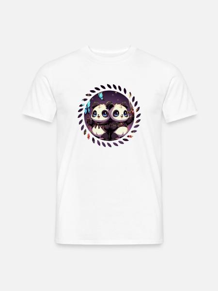 Niedliche Panda Babys - Männer T-Shirt - Weiß