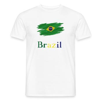 Flag Patriot Gift Home Country Flag Brazil - Men's T-Shirt - white - Front - AI Model Male 178 dark (178cm)