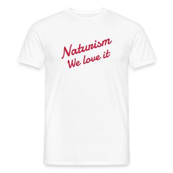 Naturism Naturist FKK Naturisme Naturiste Nudist - Men's T-Shirt - white - Front - AI Model Male 178 dark (178cm)