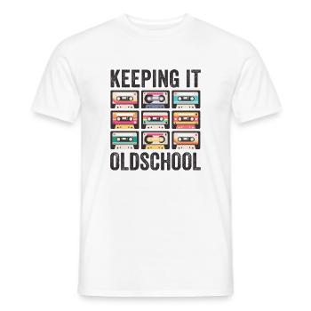 80s 90s Cassette Mixtape Retro Funny - T-shirt homme - blanc - Devant - AI Model Male 178 dark (178cm)