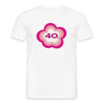 40. 40 ANS. 40e ANNIVERSAIRE. ANNIVERSAIRE 40 ANS. - T-shirt homme - blanc - Devant - AI Model Male 178 dark (178cm)