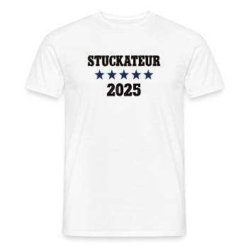 2025 Stuckateur Beruf Stukkateur Job Arbeit Lehre - Männer T-Shirt - Weiß - Vorne - AI Model Male 178 dark (178cm)