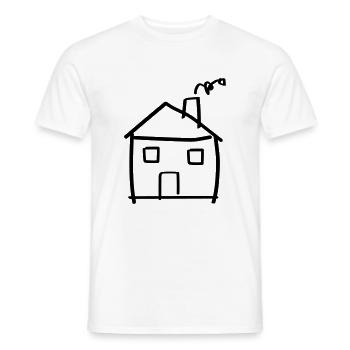 Haus Kinderzeichnung - Männer T-Shirt - Weiß - Vorne - AI Model Male 178 dark (178cm)
