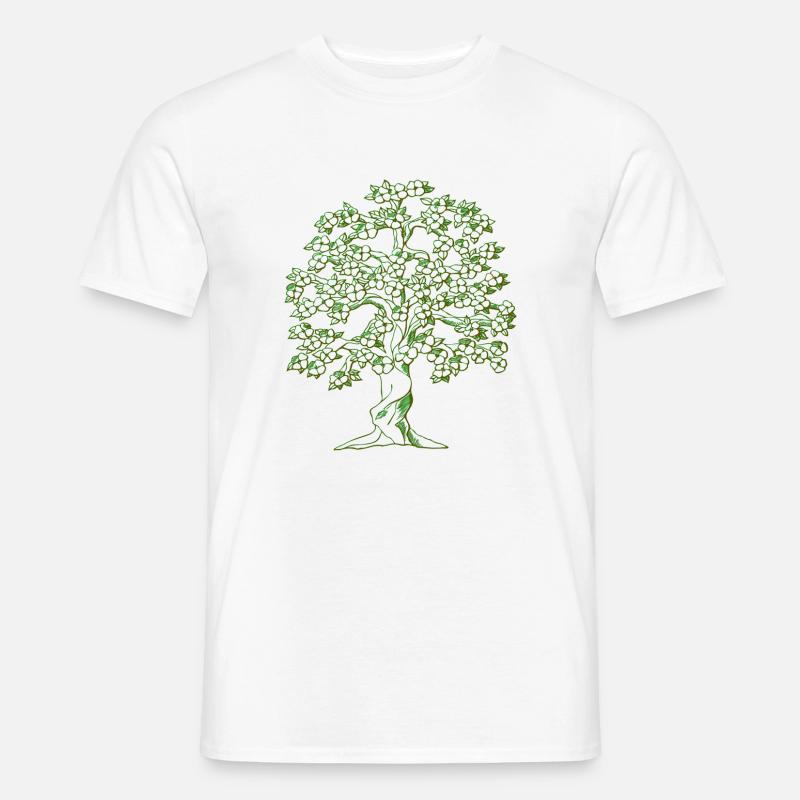 Baum Zeichnung - Männer T-Shirt - Weiß