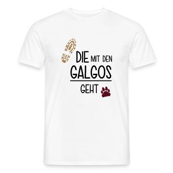 Die mit den Galgos geht - Männer T-Shirt - Weiß - Vorne - AI Model Male 178 dark (178cm)
