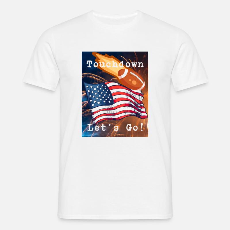 Touchdown - Let's Go! - Männer T-Shirt - Weiß