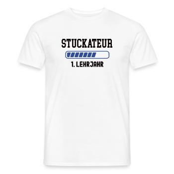 Ausbildung Stuckateur 1. Lehrjahr Stuckateurlehre - Männer T-Shirt - Weiß - Vorne - AI Model Male 178 dark (178cm)