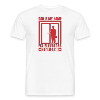 Elevator Inspector Dad Is My Name Fix Elevators - Men's T-Shirt - white - Front - AI Model Male 178 dark (178cm)