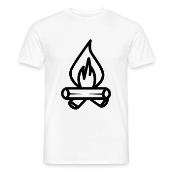 Lagerfeuer - Männer T-Shirt - Weiß - Vorne - AI Model Male 178 dark (178cm)