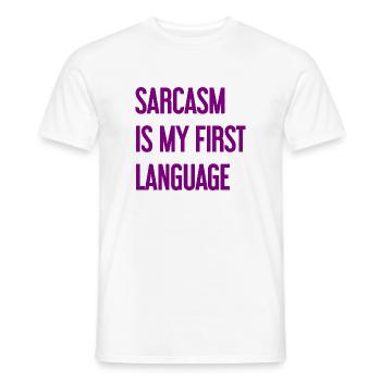 Sarcasme Pro - T-shirt homme - blanc - Devant - AI Model Male 178 dark (178cm)