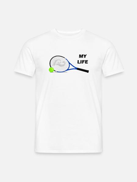 Tennisschlaeger - Männer T-Shirt - Weiß