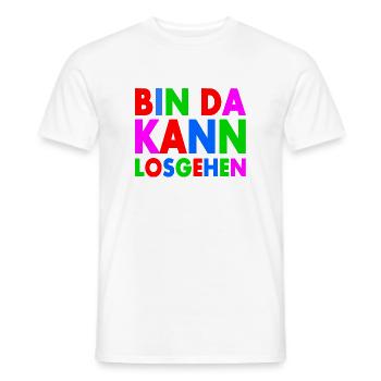 BIN DA KANN LOSGEHEN - Männer T-Shirt - Weiß - Vorne - AI Model Male 178 dark (178cm)