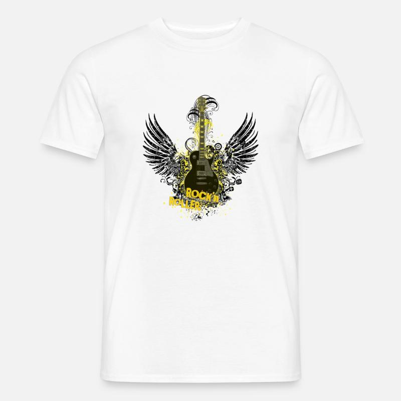 Rock'n Roller (Gitarre) 01 - Männer T-Shirt - Weiß