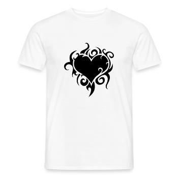 Herz Flammen - Männer T-Shirt - Weiß - Vorne - AI Model Male 178 dark (178cm)