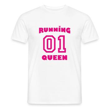 Running Queen - pink - Männer T-Shirt - Weiß - Vorne - AI Model Male 178 dark (178cm)