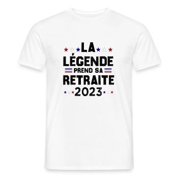 Retraite 2023 Cadeau Humour Personnalisé - T-shirt homme - blanc - Devant - AI Model Male 178 dark (178cm)