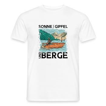 Sonne Gipfel und Berge. Wandern Design - Männer T-Shirt - Weiß - Vorne - AI Model Male 178 dark (178cm)