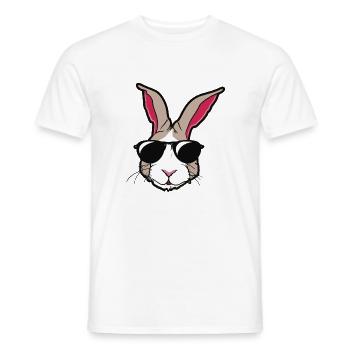 Hase mit Sonnenbrille Hasenkopf Geschenkidee - Männer T-Shirt - Weiß - Vorne - AI Model Male 178 dark (178cm)
