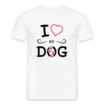I love my dog - Men's T-Shirt - white - Front - AI Model Male 178 dark (178cm)