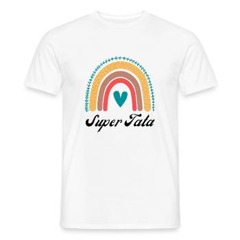 super tata - T-shirt homme - blanc - Devant - AI Model Male 178 dark (178cm)