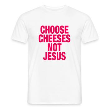 Choisissez des fromages - pas Jésus - T-shirt homme - blanc - Devant - AI Model Male 178 dark (178cm)