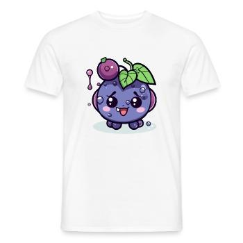 Miké petit raisin kawaii - T-shirt homme - blanc - Devant - AI Model Male 178 dark (178cm)