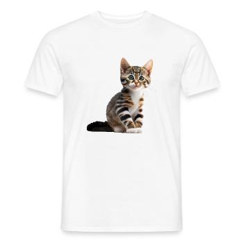 Niedliche junge Katze - Männer T-Shirt - Weiß - Vorne - AI Model Male 178 dark (178cm)