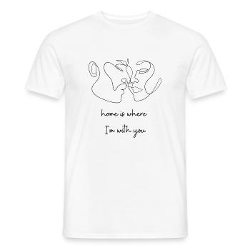 La maison est l’endroit où je suis avec vous! - T-shirt homme - blanc - Devant - AI Model Male 178 dark (178cm)