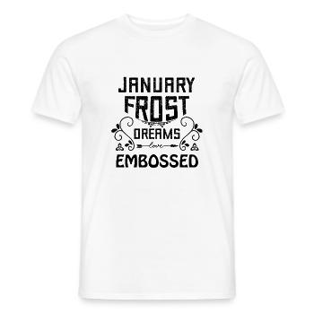January frost dreams embossed - Men's T-Shirt - white - Front - AI Model Male 178 dark (178cm)