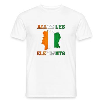 Allez Les Éléphant Maillot de Pied Côte d'Ivoire - T-shirt homme - blanc - Devant - AI Model Male 178 dark (178cm)