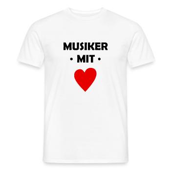 Musiker mit Herz - Musik - Musikinstrument - Männer T-Shirt - Weiß - Vorne - AI Model Male 178 dark (178cm)