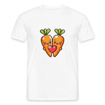 Carotte Couple Amour Coeur Drôle - T-shirt homme - blanc - Devant - AI Model Male 178 dark (178cm)
