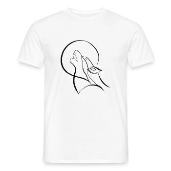 Minimalistisches Wolfskunstwerk - Männer T-Shirt - Weiß - Vorne - AI Model Male 178 dark (178cm)