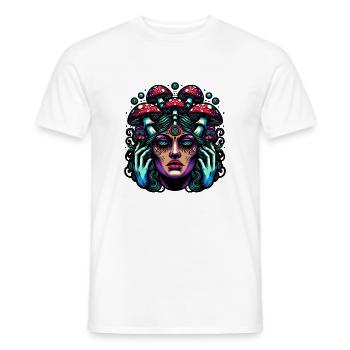 Mystische Pilz-Frau - Männer T-Shirt - Weiß - Vorne - AI Model Male 178 dark (178cm)