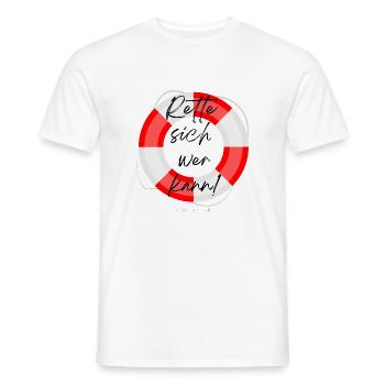 Save yourself if you can - Men's T-Shirt - white - Front - AI Model Male 178 dark (178cm)