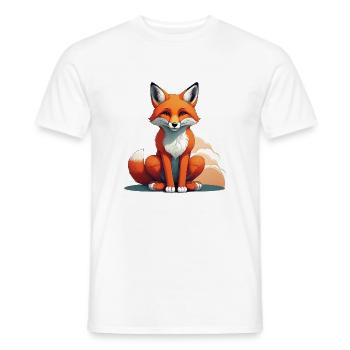 Fuchs Wolken - Männer T-Shirt - Weiß - Vorne - AI Model Male 178 dark (178cm)