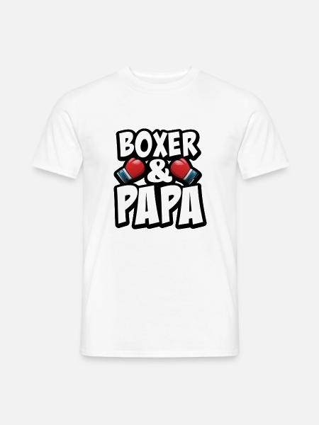 Papa Boxer Geschenk - Männer T-Shirt - Weiß