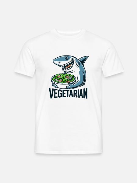 Vegetarian shark - Men's T-Shirt - white