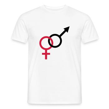 männlich weiblich - Männer T-Shirt - Weiß - Vorne - AI Model Male 178 dark (178cm)