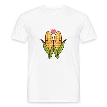 Mais Paar Liebe Herz Comic - Männer T-Shirt - Weiß - Vorne - AI Model Male 178 dark (178cm)