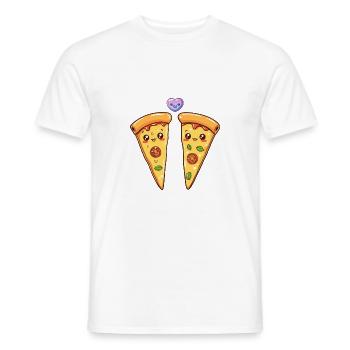Pizza Paar Liebe Herz Comic - Männer T-Shirt - Weiß - Vorne - AI Model Male 178 dark (178cm)