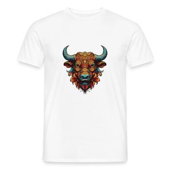 Bulle Portrait Taurus - Männer T-Shirt - Weiß - Vorne - AI Model Male 178 dark (178cm)