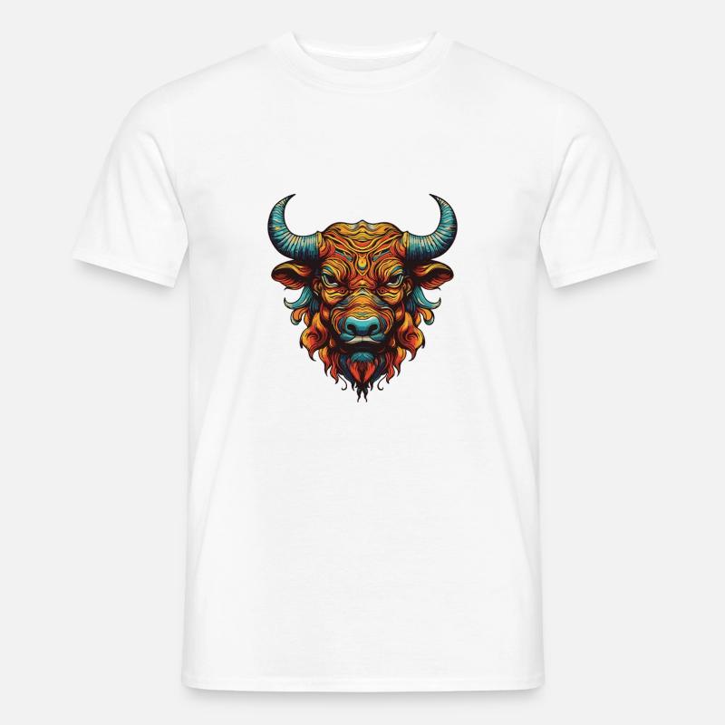 Bulle Portrait Taurus - Männer T-Shirt - Weiß